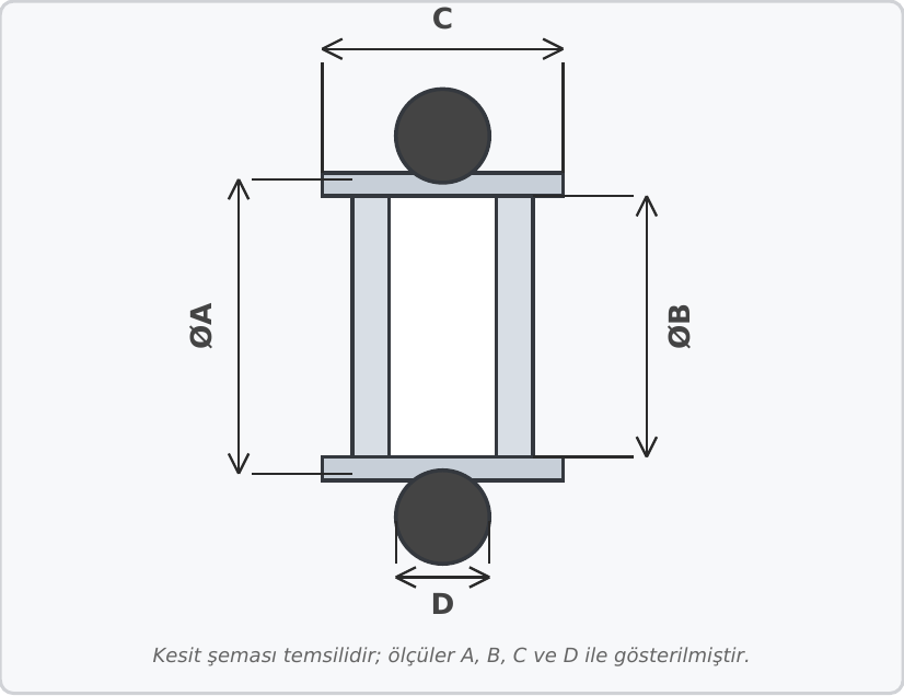 ISO-KF SS303 centering ring cross-section drawing